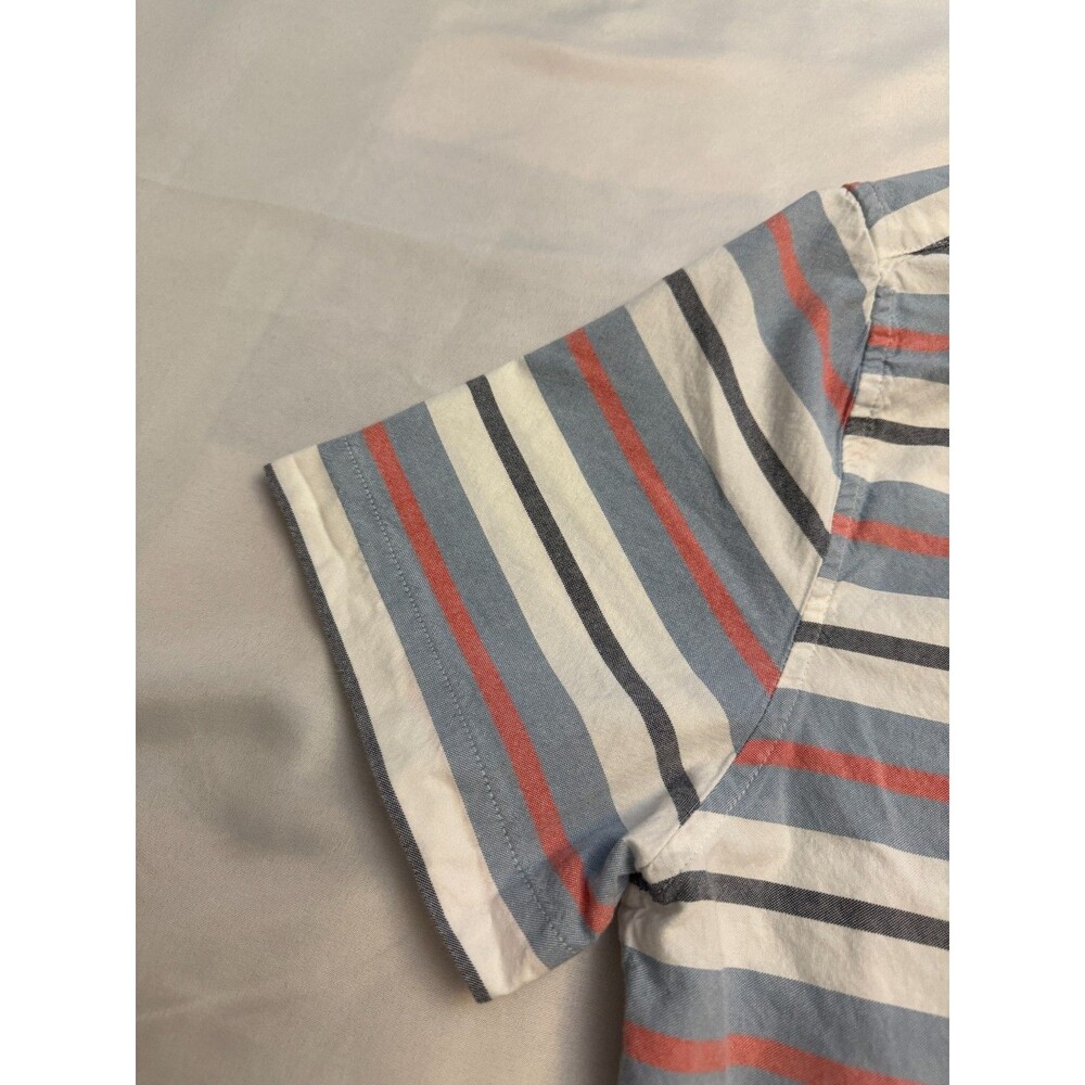 Tommy Hilfiger Mens XL Custom Fit Striped Button Down Short Sleeve Shirt - Picture 5 of 12